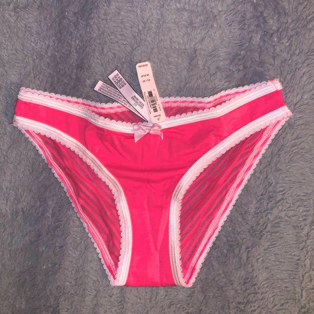 SOLD - ‼️ Victoria’s Secret Pink Mesh-Back Bow Bikini Panty‼️